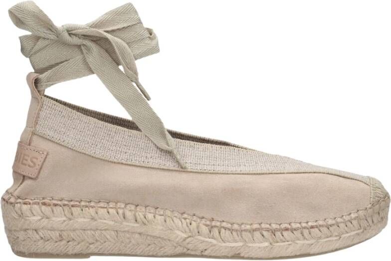 Shabbies Beige Suède Sandalen met Enkelbandjes Beige Dames