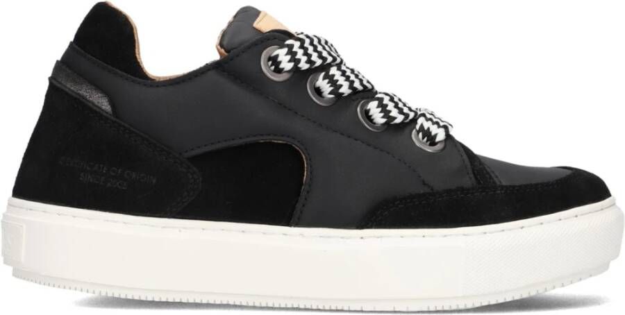 SHABBIES Lage Sneakers Dames Ragy Chunky Maat: 37 Materiaal: Leer Kleur: Zwart