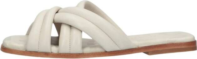 Shabbies Elegante Leren Dames Slippers White Dames