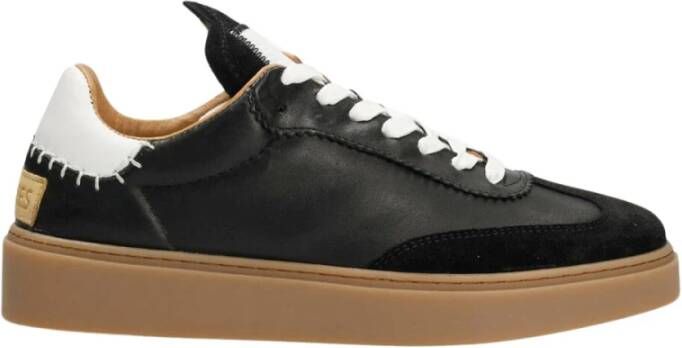 Shabbies Leren Sneakers Bossa Nuovo Stijl Black Dames