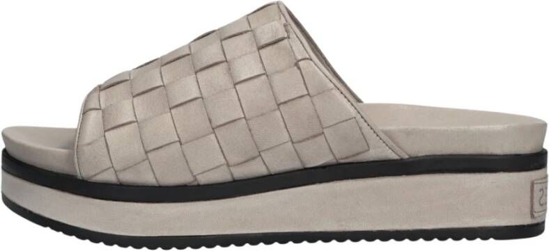 Shabbies Platform Slipper Licht Grijs Gevlochten Gray Dames