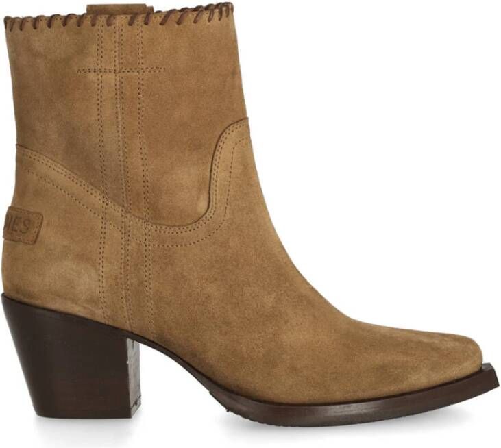 Shabbies Suède Enkellaarzen Beige Dames