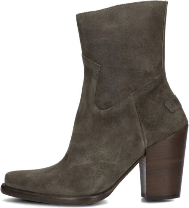 Shabbies Taupe Suède Enkellaarsje met Rits Beige Dames