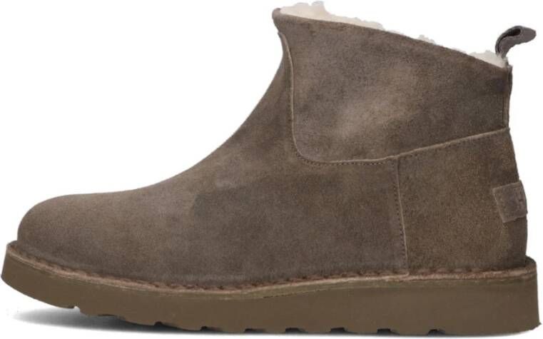 Shabbies Taupe Suède Enkellaarzen Gray Dames