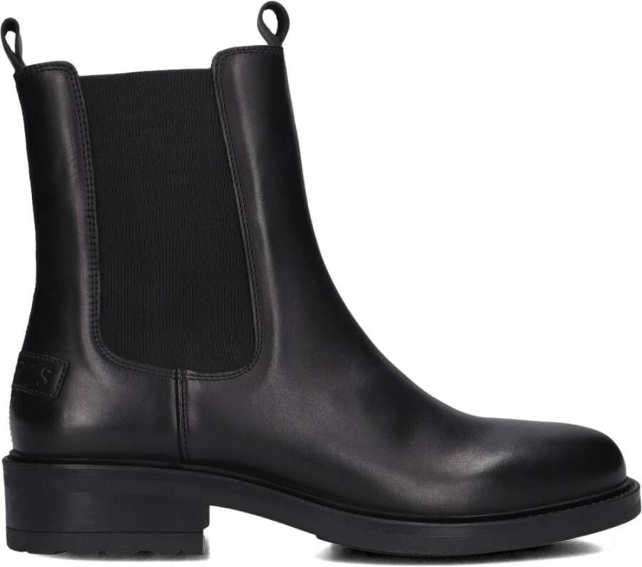 Shabbies Zwarte Leren Chelsea Boots Dean Shelley Black Dames