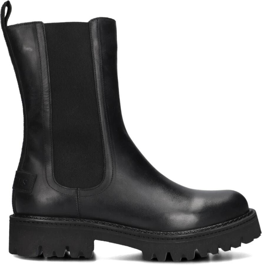 Shabbies Zwarte Leren Chelsea Boots Marjorie Shelly Black Dames