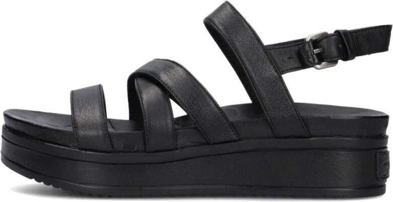 Shabbies Zwarte Plateausandaal Must-Have Trendy Stijl Black Dames