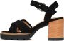 SHABBIES Sandalen Dames 163020155 Shs1171 Maat: 37 Materiaal: Suède Kleur: Zwart - Thumbnail 2