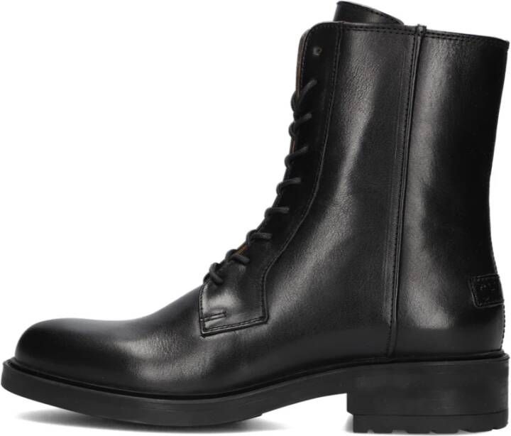 Shabbies Zwarte Veterschoenen van Leer Black Dames