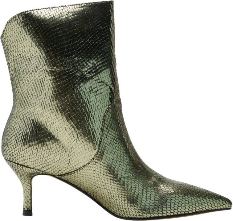 Shoe the Bear Amia Geperforeerde Leren Bootie Groen Dames