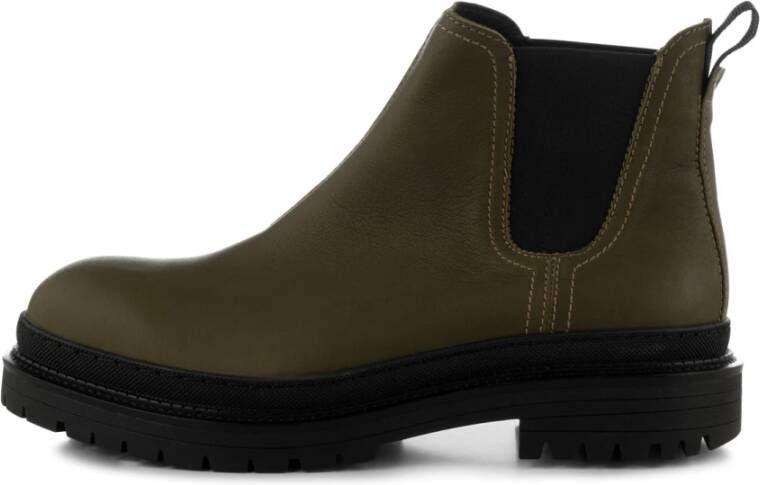 Shoe the Bear Arvid chelsea boot leer Mosgroen Green Heren