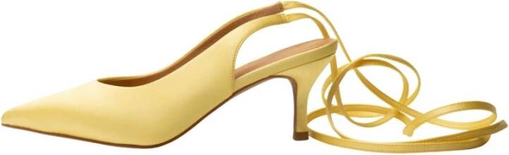 Shoe the Bear Elegant Tie-Up Pump Satin Yellow Dames