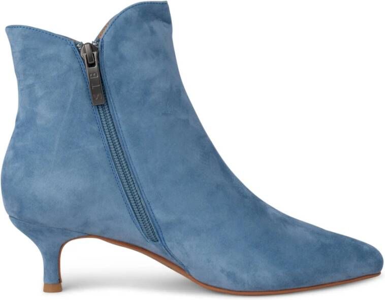 Shoe the Bear Elegante Suède Enkellaars met Ritssluiting Blue Dames