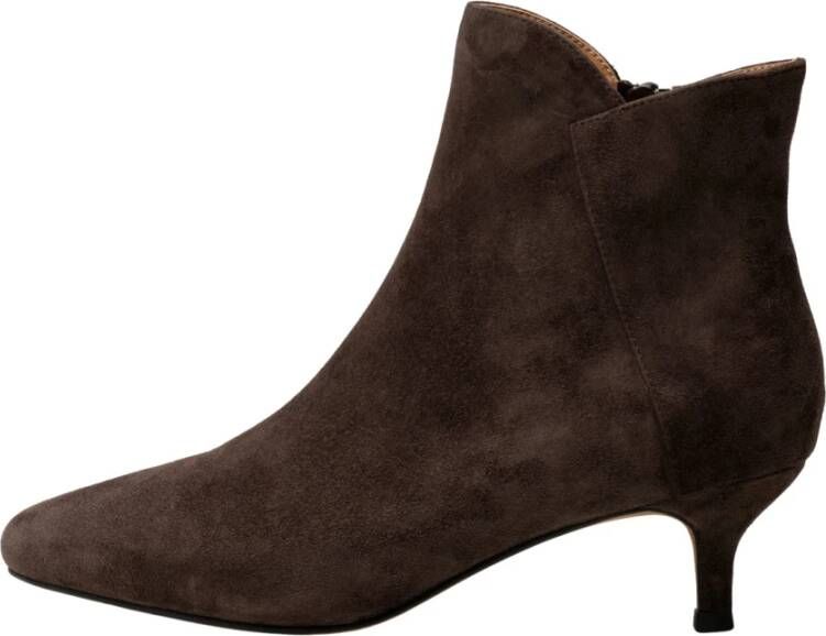 Shoe the Bear Elegante Suède Enkellaars met Ritssluiting Bruin Dames