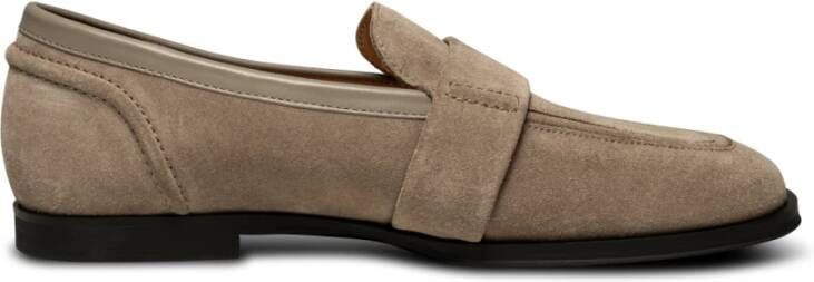 Shoe the Bear Erika Saddle Loafer van Suède Taupe Beige Dames