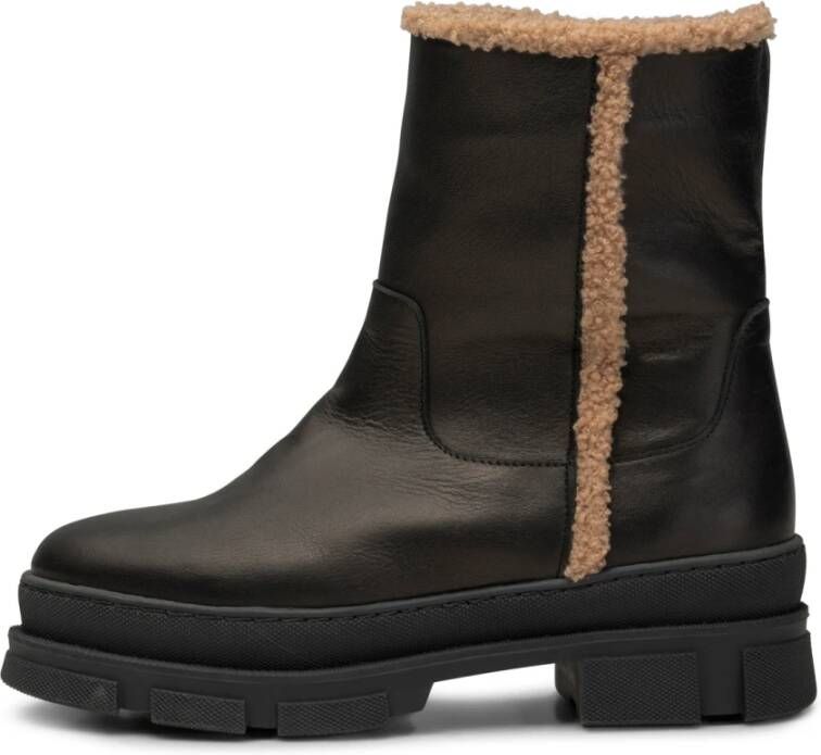 Shoe the Bear Olga laars leer warm Zwart Black Dames