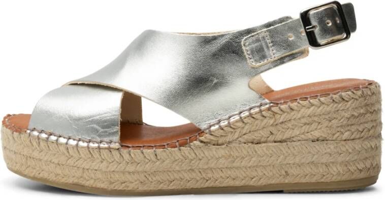 Shoe the Bear Orchid wedge leer Zilver Gray Dames