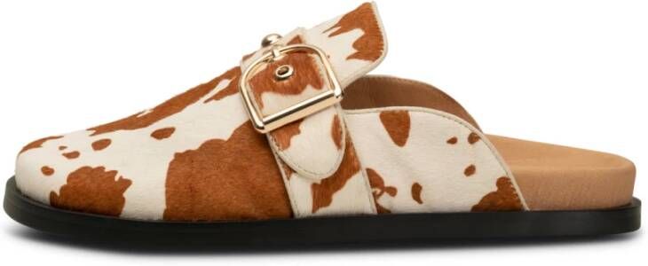 Shoe the Bear Siri Buckle Clog Suede TAN Beige Dames