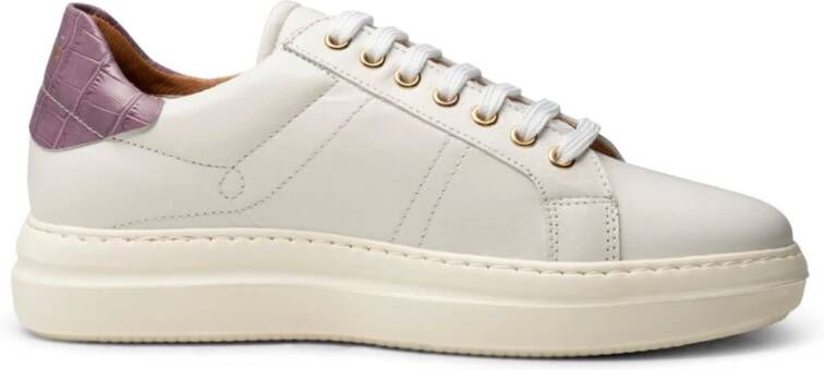 Shoe the Bear Geselecteerde sneaker leer Wit Lavendel Krokodil White Dames