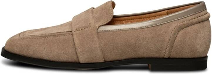 Shoe the Bear Stb-Erika Saddle Loafer Suede Taupe Beige Dames