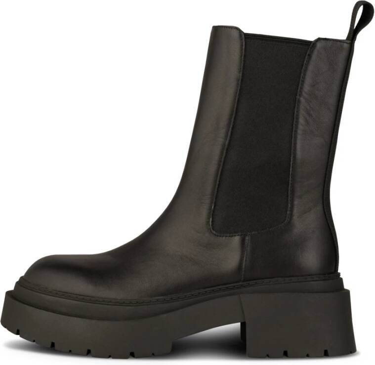 Shoe the Bear Stevige Chelsea Boot van Glad Leer Black Dames