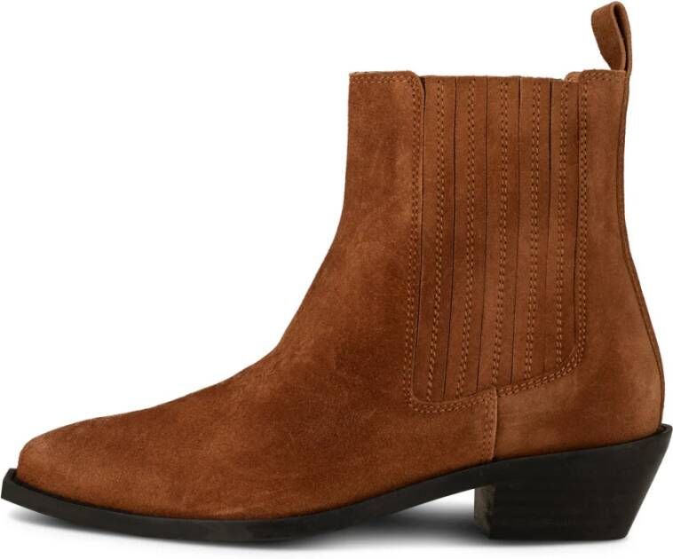 Shoe the Bear Suede Chelsea Boot Pointy Toe Design Brown Dames