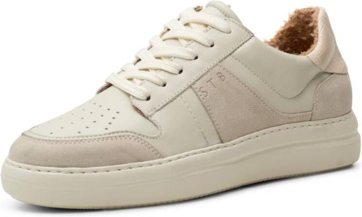 Shoe the Bear Valda sneaker leer warm uit wit Beige Dames