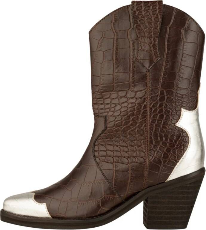 Shoe the Bear Western Croco Cowboy Laarzen Brown Dames