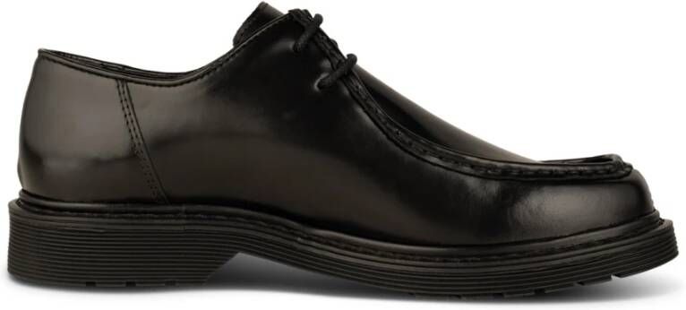 Shoe the Bear Zwarte leren loafers met elegante vetersluiting Black Dames