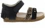 Shoesme BI20S076 F leren sandalen met panterprint zwart - Thumbnail 3