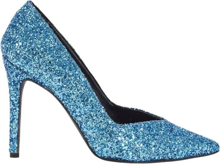 Silvian Heach Glitter puntige neus hoge hakken Blue Dames