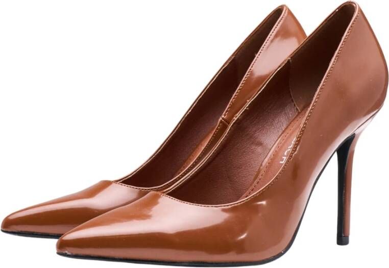 Silvian Heach Hoge hak lakleren pumps Brown Dames