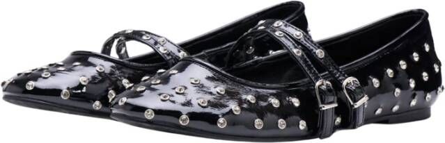 Silvian Heach Studded Ballet Flats Lakleer Dubbele Gesp Black Dames