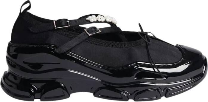 Simone Rocha Lage-top sneaker Classic Criss Cross Tracker Sneakers Pvc Black in zwart