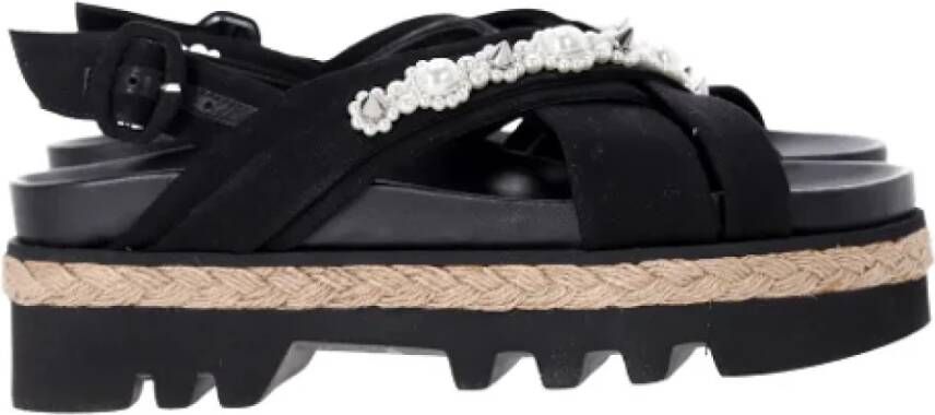 Simone Rocha Pre-owned Leather espadrilles Black Dames