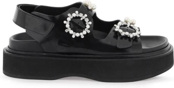 Simone Rocha Flat Sandals Black Dames