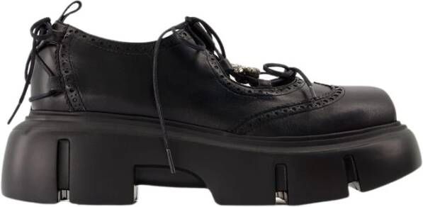 Simone Rocha Zwarte Leren Ghillie Brogue Sneakers Black Dames