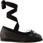 Simone Rocha Zwarte Leren Heart Toe Ballerina Black Dames - Thumbnail 1