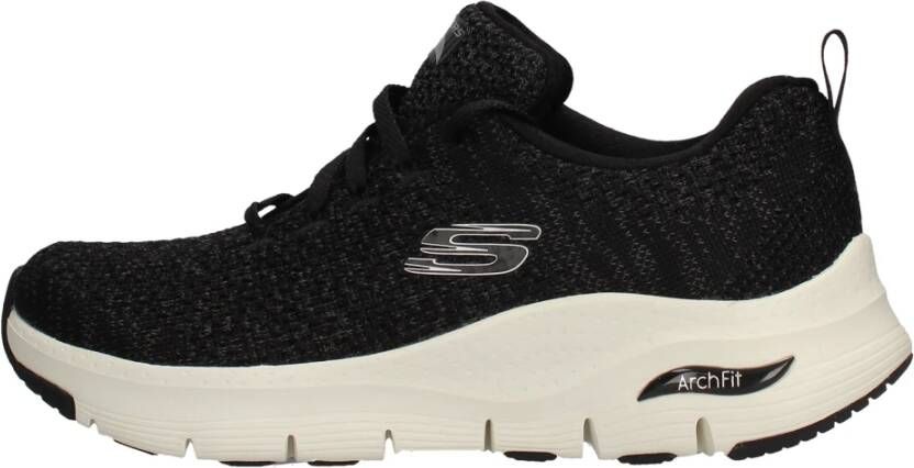 Skechers Ademende Stof Dames Sneaker Black Dames