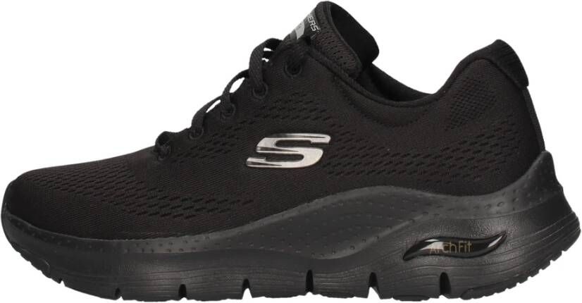 Skechers Ademende Stof Dames Sneaker Black Dames