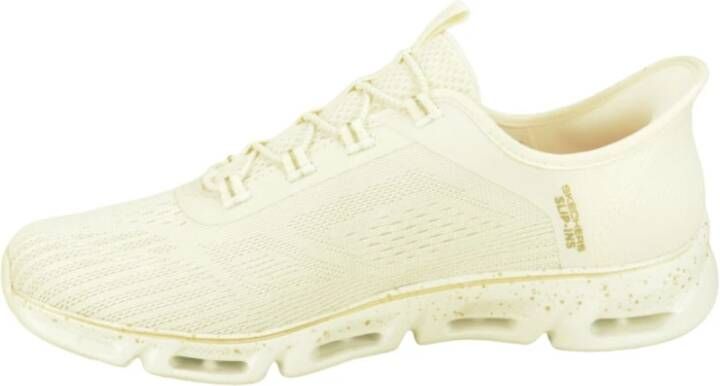 Skechers Beige Goud Lycra Slip-On Veerkrachtige Schoenen Beige Dames