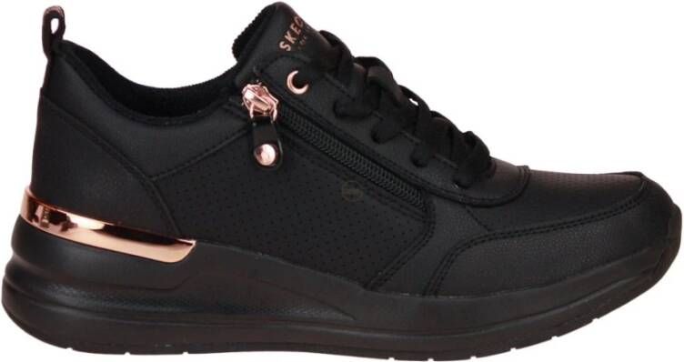 Skechers Billion 2 Side Door Zwarte Sneaker Black Dames