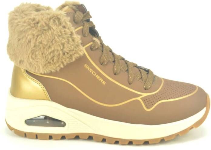 Skechers Bruin Goud Fles Ketting Wol Brown Dames