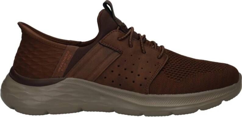 Skechers Bruine Slip-On Vegan Sneakers met Arch Support Brown Heren