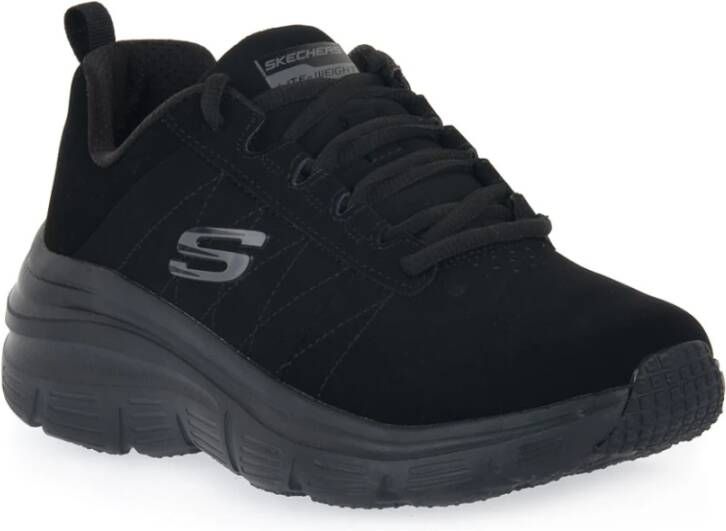 Skechers Comfortabele Leren Sneaker voor Dames Zwart Heren