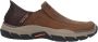 Skechers Bruin Leren Textiel Instapper met Comfortabel Voetbed Brown Heren - Thumbnail 3