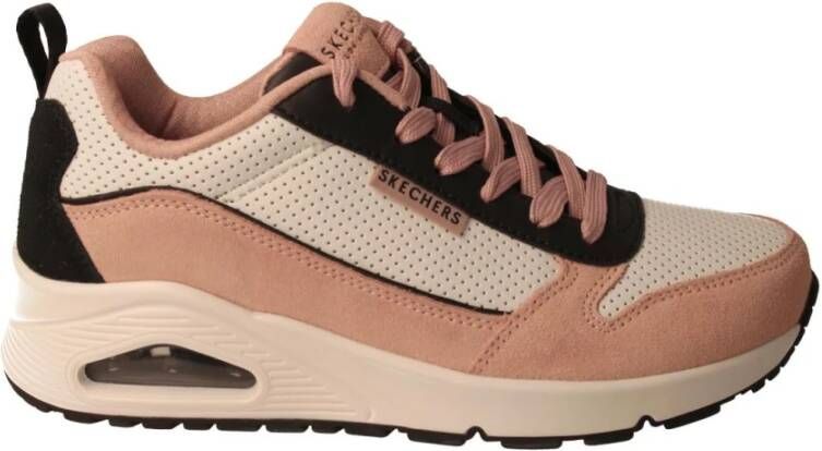 Skechers Dames wit roze sneaker met Air Cooled Memory Foam Pink Dames