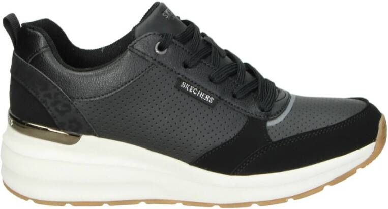 Skechers Geperforeerde Duraleather Sneakers Black Dames