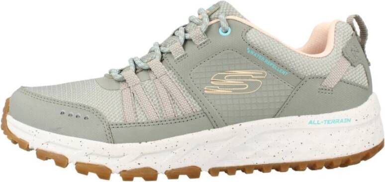 Skechers Dames Leren Textiel Sneakers Green Dames