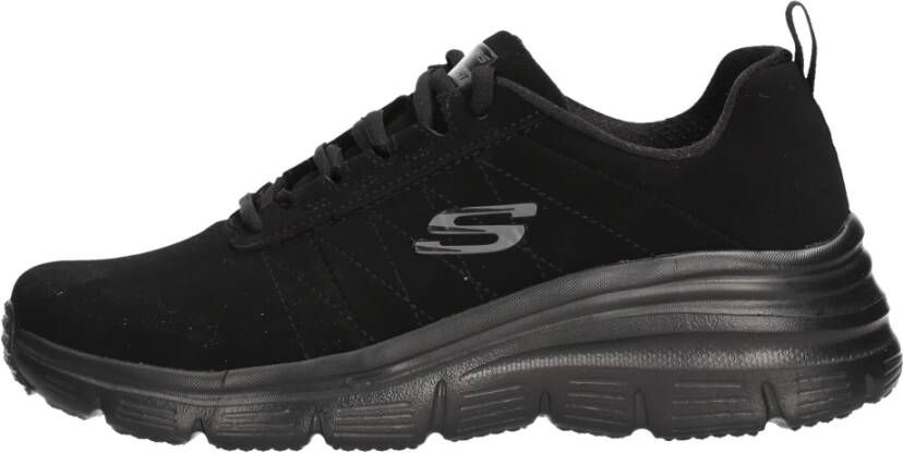 Skechers Comfortabele Leren Sneaker voor Dames Zwart Heren